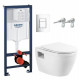 Инсталляция Grohe с безободковым унитазом BelBagno Loto BB070CHR, сиденье микролифт, комплект Santehnica.ru