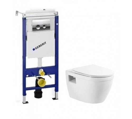 Инсталляция Geberit с безободковым унитазом BelBagno Loto BB070CHR, сиденье микролифт, комплект Santehnica.ru 294191