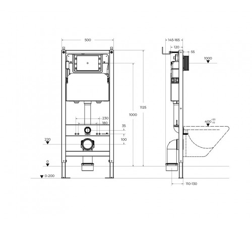 Инсталляция для подвесного унитаза BelBagno BB-101-M, крепление к полу и стене, с шумоизоляцией, синяя