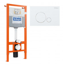 Инсталляция BelBagno для подвесного унитаза BB001-120, клавиша белая BB014-SR-BIANCO