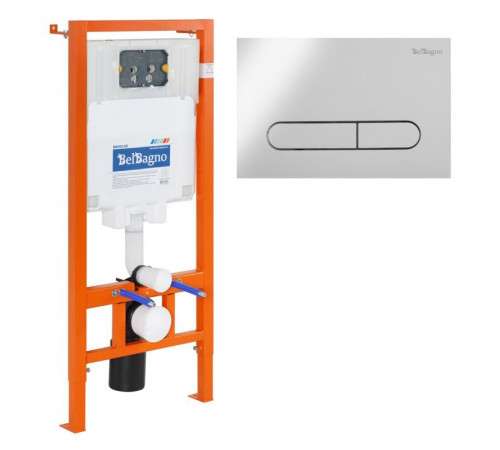 Инсталляция BelBagno для подвесного унитаза BB002-80, клавиша хром BB005-PR-CHROME