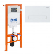 Инсталляция BelBagno для подвесного унитаза BB002-80, клавиша белая BB009-MR-BIANCO