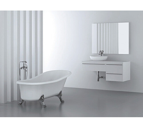 Ванна акриловая BelBagno, BB01BAFS-CRM, львиные лапы хром