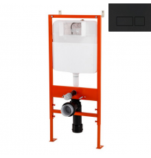 Инсталляция BelBagno BB026/BB044NERO для подвесного унитаза с клавишей смыва, цвет черный матовый