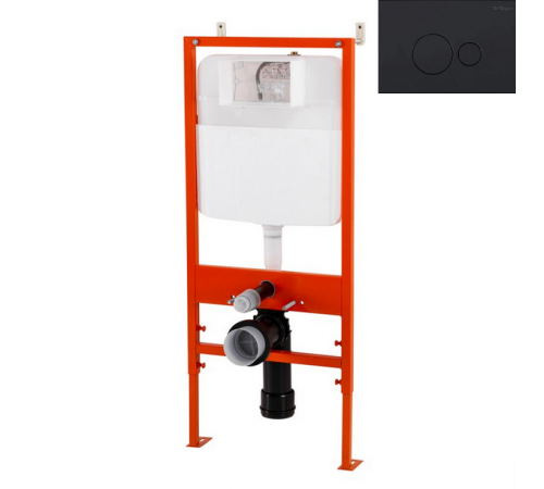 Инсталляция BelBagno BB026/BB084NERO для подвесного унитаза с клавишей смыва, цвет черный матовый