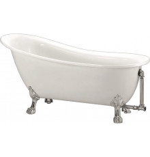 Ванна акриловая BelBagno 155 х 76 см, отдельностоящая, ножки хром, BB06-1550/BB06-SUP-1550/BB-LEG-LION-CRM