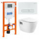 Инсталляция BelBagno с унитазом BelBagno Loto BB070CHR, сиденье с микролифтом, клавиша белый, комплект