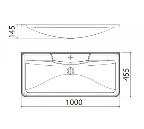 Раковина из искусственного мрамора BelBagno BB1000/455-LV-MR-ALR, 100 x 45.5 x 14.5 см