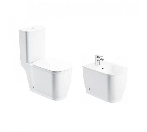 Комплект напольного унитаза с биде BelBagno Prado BB10150CP/BB10150SC/BB10150T/BB10150B, белый