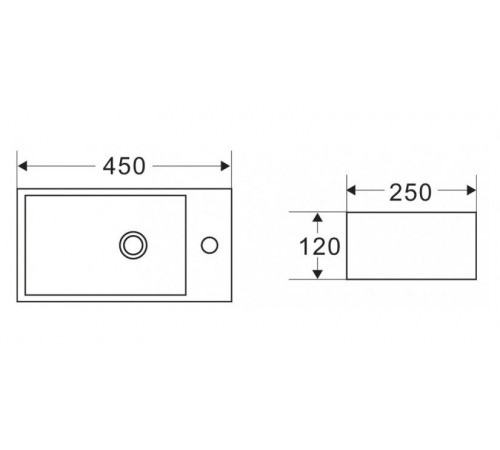Раковина BelBagno BB1044 45 см накладная, керамика, белая