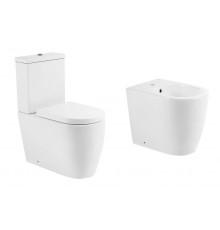 Комплект напольного унитаза с биде BelBagno Marino BB105CPR/BB105T/BB105SC/BB105B, белый