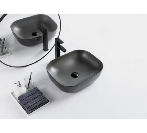 Раковина BelBagno BB1302-H311, 50 х 40 см, накладная, цвет серый матовый