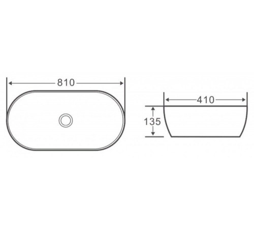 Раковина BelBagno BB1349 накладная 81 х 41 х 13.5 см