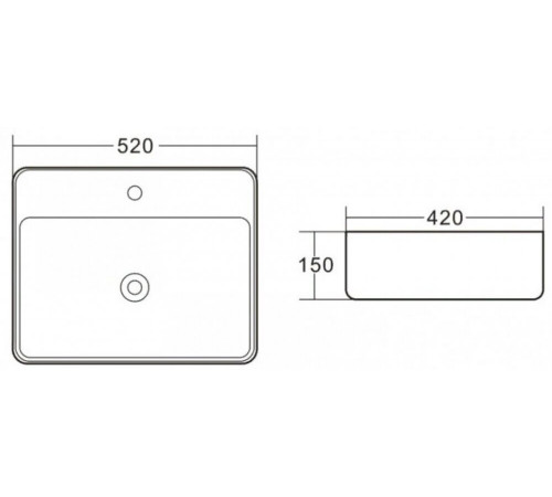 Раковина BelBagno BB1367 накладная 52 х 42 х 15 см