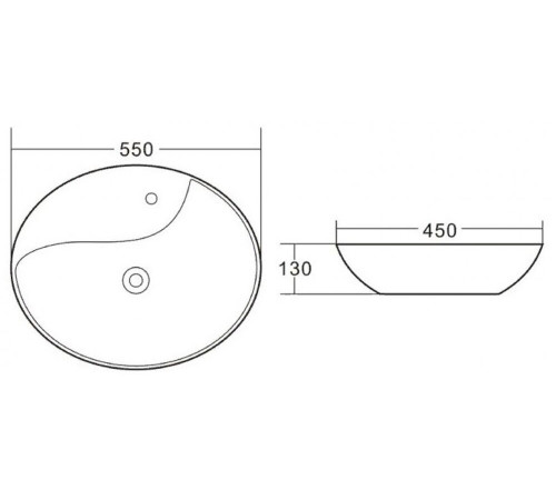 Раковина BelBagno BB1370 накладная 55 х 45 х 13 см
