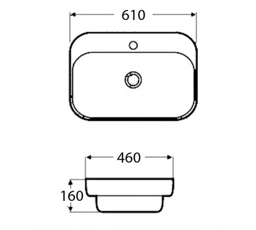 Раковина накладная BelBagno BB6052, 61 х 46 х 16 см