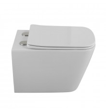 Унитаз подвесной BelBagno Due BB7107CHR/SC, безободковый, крышка микролифт, белый