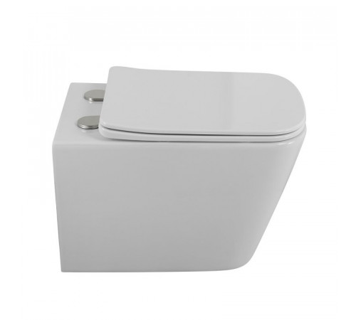 Унитаз подвесной BelBagno Due BB7107CHR/SC, безободковый, крышка микролифт, белый