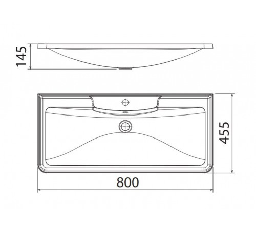 Раковина BelBagno, 80 см, искусственный мрамор, BB800/455-LV-MR-ALR