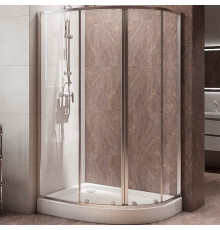 Душевой уголок BelBagno Due, 100 х 80 см, асимметричная, стекло прозрачное, профиль хром, DUE-RH-2-100/80-C-Cr