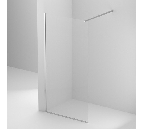 Душевая стенка BelBagno Kraft-L-1-90-C-Cr, 90 см, свободный вход, стекло прозрачное, профиль хром