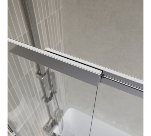 Шторка на ванну BelBagno LUCE-VF-11-100/145-C-Cr, 100 см, стекло прозрачное, профиль хром