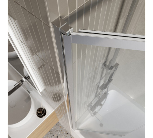 Шторка на ванну BelBagno LUCE-VF-11-100/145-C-Cr, 100 см, стекло прозрачное, профиль хром