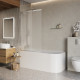 Шторка на ванну BelBagno LUCE-VF-11-90/145-P-Cr, 90 см, стекло рифленое, профиль хром
