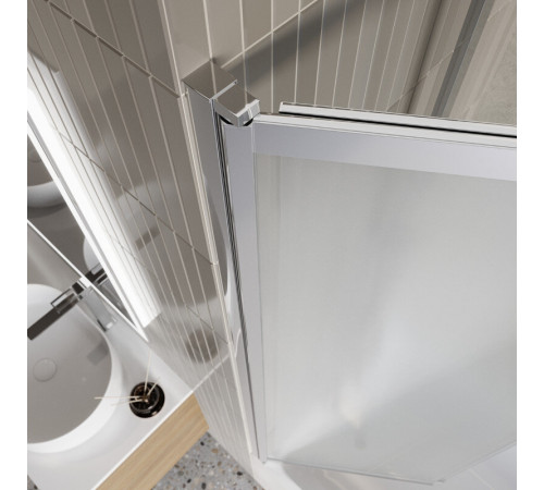 Шторка на ванну BelBagno LUCE-VF-11-90/145-P-Cr, 90 см, стекло рифленое, профиль хром