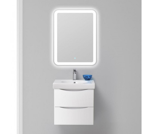 Зеркало BelBagno Fly SPC-600-800-LED, со светодиодным светильником, сенсорным выключателем и с прозрачной окантовкой