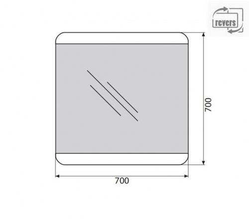 Зеркало BelBagno SPC-CEZ-700-700-LED-BTN 70 x 70 см со встроенным светильником и кнопочным выключателем
