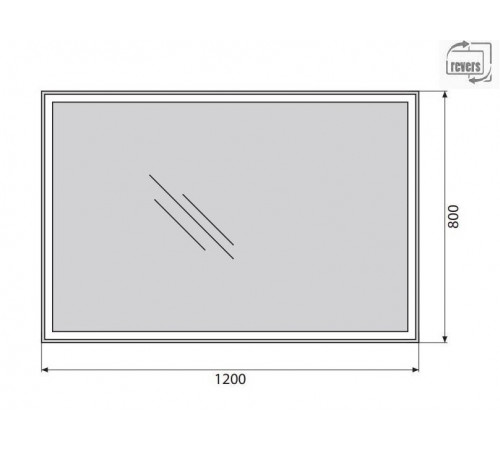 Зеркало BelBagno SPC-GRT-1200-800-LED-BTN, 120 x 80 см, с LED-подсветкой и механическим выключателем
