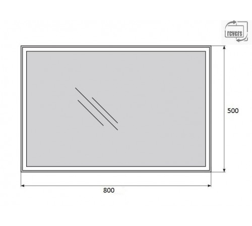 Зеркало BelBagno SPC-GRT-500-800-LED-BTN 50 x 80 см со встроенным светильником и кнопочным выключателем