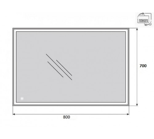 Зеркало с подсветкой BelBagno SPC-GRT-700-800-LED-TCH, 70 х 80 см, с LED-подсветкой и сенсорным выключателем