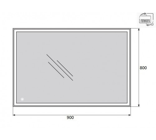 Зеркало BelBagno SPC-GRT-900-800-LED-TCH, 90 x 80 см, с LED-подсветкой и сенсорным выключателем