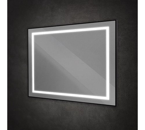 Зеркало BelBagno Kraft SPC-KRAFT-1000-800-SENS-NERO, 100 см, с LED подсветкой, с сенсорным выключателем, цвет рамы черный