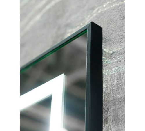 Зеркало BelBagno Kraft SPC-KRAFT-1085-685-TCH-WARM-NERO 108.5 см, светодиодная подсветка, с сенсорным выключателем, с подогревом, черный