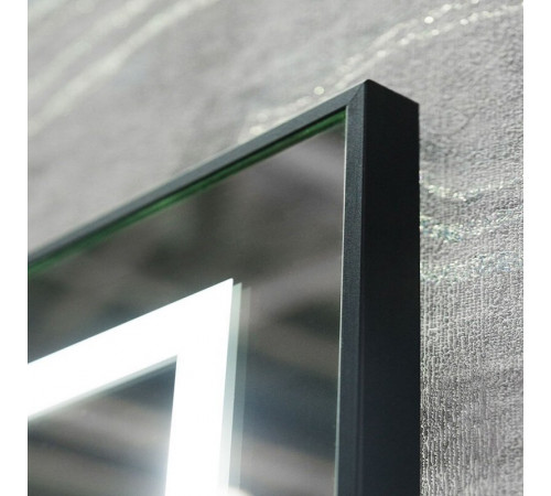 Зеркало BelBagno Kraft SPC-KRAFT-1200-800-LED-TCH-WARM-NERO, 120 см, со встроенной подсветкой и подогревом, черный
