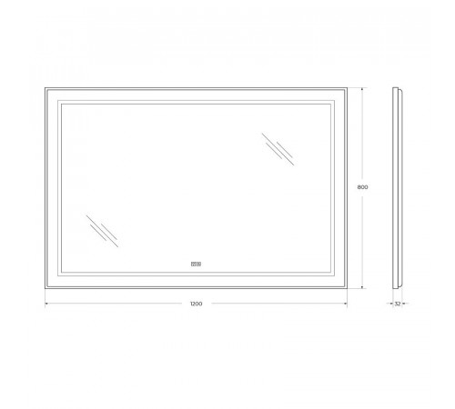 Зеркало BelBagno Kraft SPC-KRAFT-1200-800-LED-TCH-WARM, 120 см, со встроенной подсветкой и подогревом, сатин