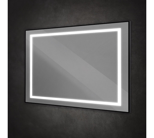 Зеркало BelBagno Kraft SPC-KRAFT-1200-800-SENS-NERO, 120 см, с LED подсветкой, с сенсорным выключателем, цвет рамы черный