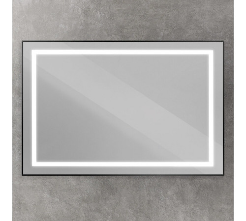 Зеркало BelBagno Kraft SPC-KRAFT-1200-800-SENS-NERO, 120 см, с LED подсветкой, с сенсорным выключателем, цвет рамы черный