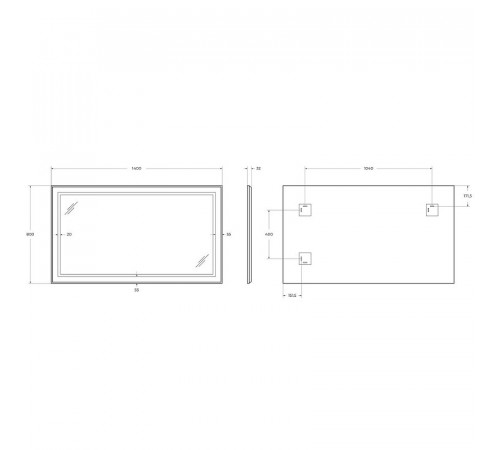 Зеркало BelBagno Kraft SPC-KRAFT-1400-800-SENS-AL, 140 см, с LED подсветкой, с сенсорным выключателем, цвет рамы сатин
