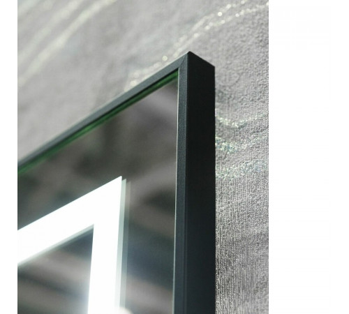 Зеркало BelBagno Kraft SPC-KRAFT-555-1700-TCH-PIA-NERO 88.5 см, светодиодная подсветка, с сенсорным выключателем, с подогревом, черный