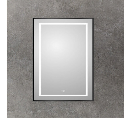 Зеркало BelBagno Kraft SPC-KRAFT-600-1000-LED-TCH-WARM-NERO, 60 х 100 см, со встроенной подсветкой и подогревом, черный