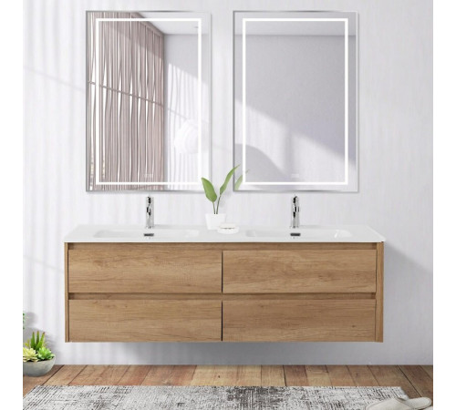 Зеркало BelBagno Kraft SPC-KRAFT-600-1000-LED-TCH-WARM, 60 х 100 см, со встроенной подсветкой и подогревом, сатин