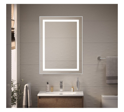 Зеркало BelBagno Kraft SPC-KRAFT-600-800-SENS-AL, 60 см, с LED подсветкой, с сенсорным выключателем, цвет рамы сатин