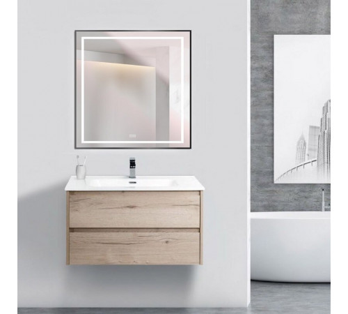 Зеркало BelBagno Kraft SPC-KRAFT-700-900-LED-TCH-WARM-NERO, 70 х 90 см, со встроенной подсветкой и подогревом, черный