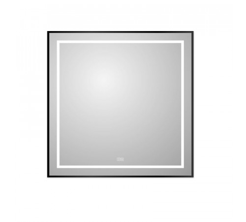 Зеркало BelBagno Kraft SPC-KRAFT-800-800-LED-TCH-WARM-NERO, 80 см, со встроенной подсветкой и подогревом, черный