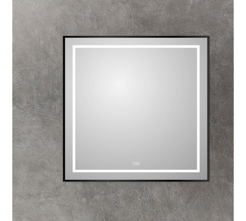 Зеркало BelBagno Kraft SPC-KRAFT-900-800-LED-TCH-WARM-NERO, 90 см, со встроенной подсветкой и подогревом, черный