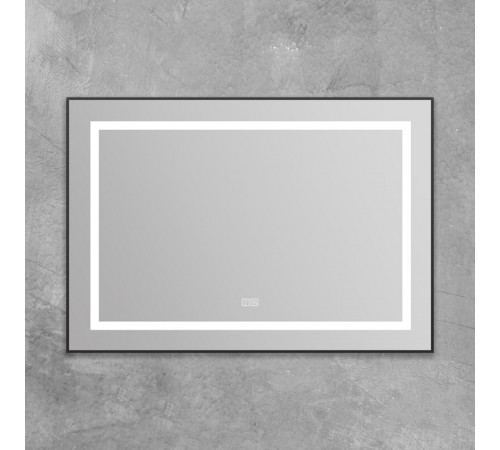 Зеркало BelBagno Kraft SPC-KRAFT-985-685-TCH-WARM-NERO 98.5 см, светодиодная подсветка, с сенсорным выключателем, с подогревом, черный